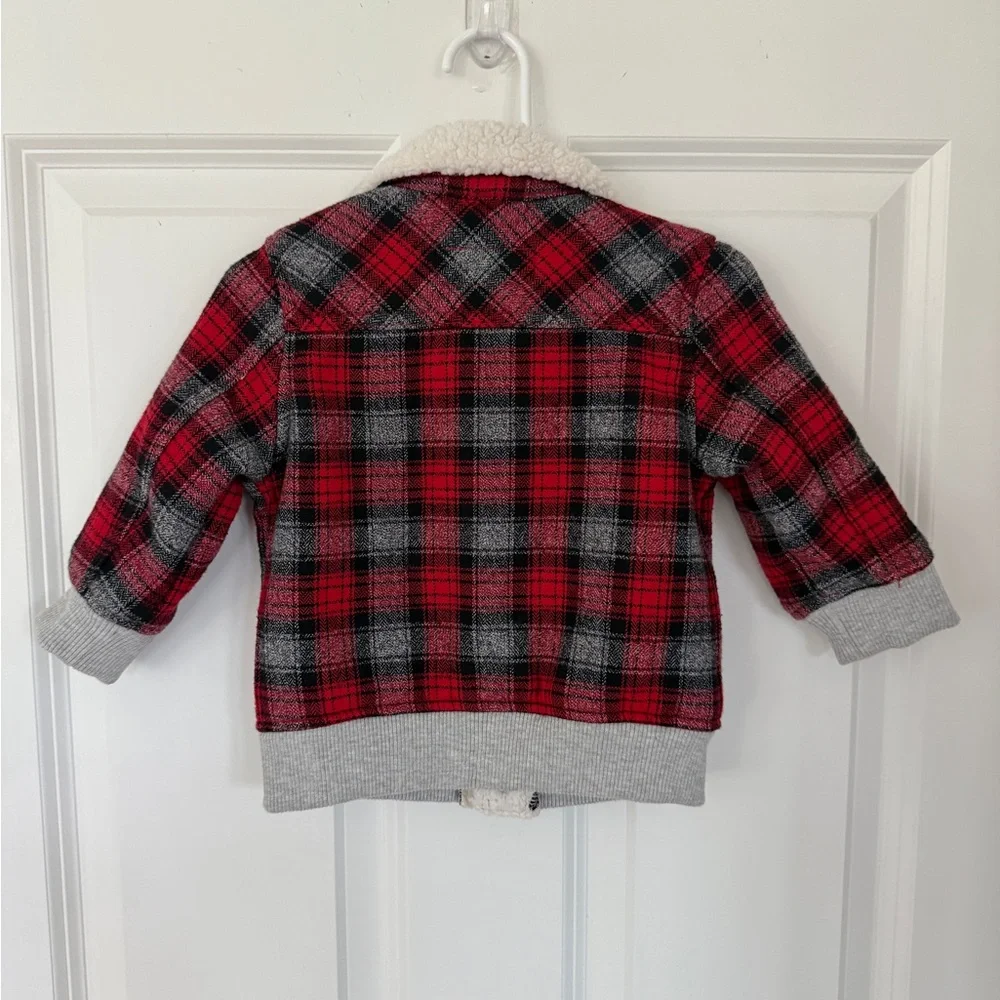 OshKosh B'gosh Boys Sherpa Corduroy Plaid Jacket Baby - Size 12months